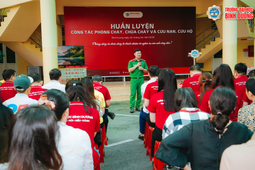 Trường Đại học Bình Bương tổ chức tập huấn công tác Phòng cháy chữa cháy cho cán bộ nhân viên